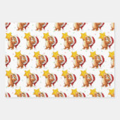 可愛いクリスマスペットラッピング紙シート ラッピングペーパーシート (正面2)