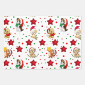 可愛いクリスマスペットラッピング紙シート ラッピングペーパーシート (正面)