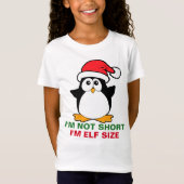 可愛いクリスマスペンギン私は短くはない私は小妖精や小人サイズ Tシャツ (正面)