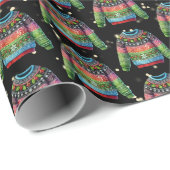 可愛いクリスマスホリーベリー醜いクリスマスセーター ラッピングペーパー (ロールコーナー)