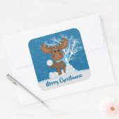 可愛いクリスマスマウスの追加メッセージシール スクエアシール (封筒)
