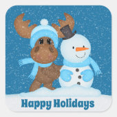 可愛いクリスマスマウスの追加メッセージシール スクエアシール (正面)