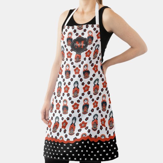 可愛いクリスマスマトリョシカのネスティングドール エプロン (インサイチュ)