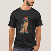 可愛いクリスマスライトドイツの羊飼い犬 Tシャツ (正面)