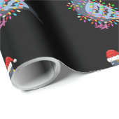 可愛いクリスマスライトハト着てクリスマスハット – Pi ラッピングペーパー (ロールコーナー)