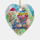 可愛いクリスマスラマ愛おばあちゃん装飾 セラミックオーナメント (右)