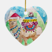 可愛いクリスマスラマ愛おばあちゃん装飾 セラミックオーナメント (裏面)