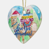 可愛いクリスマスラマ愛おばあちゃん装飾 セラミックオーナメント (左)