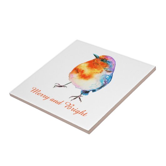 可愛いクリスマスロビンメリーウォーター色と明るい タイル (側面)