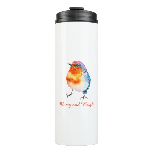 可愛いクリスマスロビンメリーウォーター色と明るい タンブラー (正面)