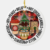 可愛いクリスマス休日 セラミックオーナメント (裏面)