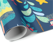 可愛いクリスマス動物とシンボルパターン2a ラッピングペーパー (ロールコーナー)