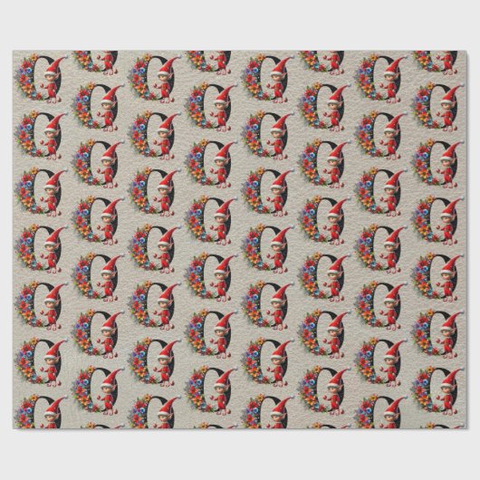 可愛いクリスマス小妖精や小人フェスティバルO ラッピングペーパー (フラット)