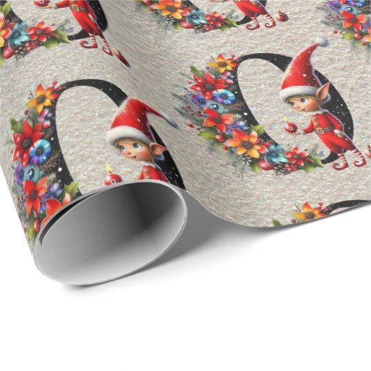 可愛いクリスマス小妖精や小人フェスティバルO ラッピングペーパー (ロールコーナー)