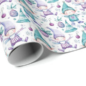 可愛いクリスマス小妖精や小人柄 ラッピングペーパー (ロールコーナー)