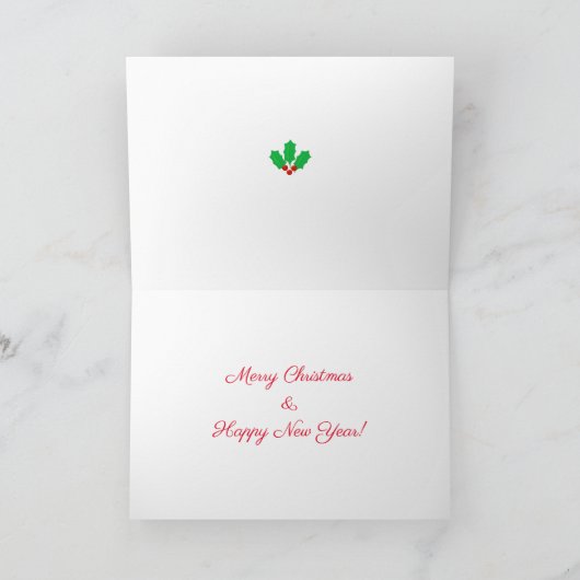 可愛いクリスマス小妖精や小人&レッドホワイトストライプのカード シーズンカード (内部)