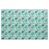 可愛いクリスマス恐竜の青 ファブリック (ファットクウォーター)