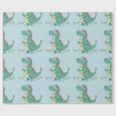 可愛いクリスマス恐竜ライトキッズラッピング紙 ラッピングペーパー (フラット)