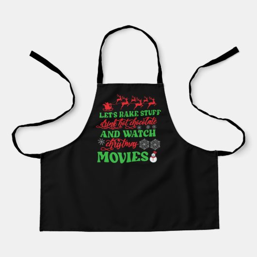可愛いクリスマス映画のベーキングワードアート エプロン (正面)