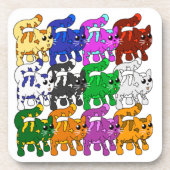 可愛いクリスマス柄の子猫の群れ コースター (正面)