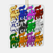 可愛いクリスマス柄の子猫の群れ セラミックオーナメント (右)