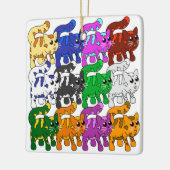 可愛いクリスマス柄の子猫の群れ セラミックオーナメント (左)