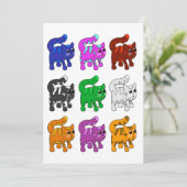 可愛いクリスマス柄の子猫グループ カード (スタンド正面)