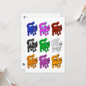 可愛いクリスマス柄の子猫グループ カード (正面/裏面インサイチュ)