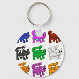 可愛いクリスマス柄の子猫グループ キーホルダー