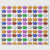 可愛いクリスマス柄の子猫グループ ラッピングペーパー (フラット)