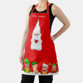 可愛いクリスマス格言と小妖精や小人分隊オンレッド エプロン (インサイチュ)