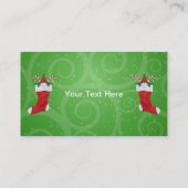 可愛いクリスマス格言インストッキングキャンディキャンズグリーン 名刺 (裏面)