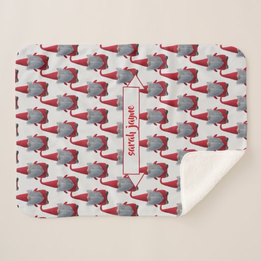 可愛いクリスマス格言パタパーソナライズされたーン シェルパブランケット (正面(横))