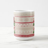 可愛いクリスマス格言赤い緑のパおもしろいン コーヒーマグカップ (中央)