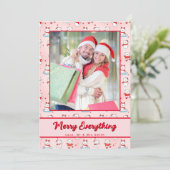 可愛いクリスマス極熊シームレスなパターン写真 シーズンカード (スタンド正面)