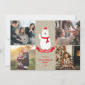 可愛いクリスマス極熊メリークリスマス4写真 シーズンカード (正面)