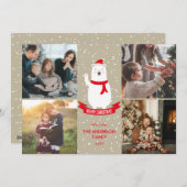 可愛いクリスマス極熊メリークリスマス4写真 シーズンカード (正面/裏面)