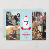 可愛いクリスマス極熊メリークリスマス4写真 シーズンカード (正面/裏面)
