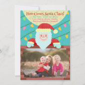 可愛いクリスマス漫画サンタクロースカスタムの写真 シーズンカード (正面)