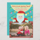 可愛いクリスマス漫画サンタクロースカスタムの写真 シーズンカード (正面/裏面)