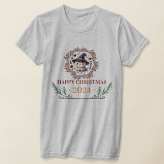 可愛いクリスマス猫Tシャツ2024 -フェスティバル休日 Tシャツ