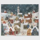 可愛いクリスマス都市の例証 ラッピングペーパー (フラット)