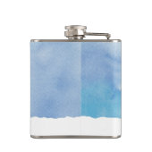 可愛いクリスマス雪だるま手を振って微笑む フラスク (裏面)