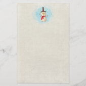 可愛いクリスマス雪だるま手を振って微笑む 便箋 (正面)