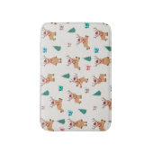 可愛いクリスマス鹿のクリスマスギフト&ツリーパターン バスマット (正面縦)