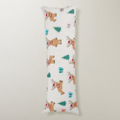 可愛いクリスマス鹿のクリスマスギフト&ツリーパターン ボディピロー (正面縦)