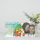 可愛いクリスマス100%パーソナライズされたの写真カード シーズンカード (スタンド正面)