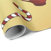 可愛いクリスマス3枚カスタムの写真とキャンディー ラッピングペーパー (ロールコーナー)