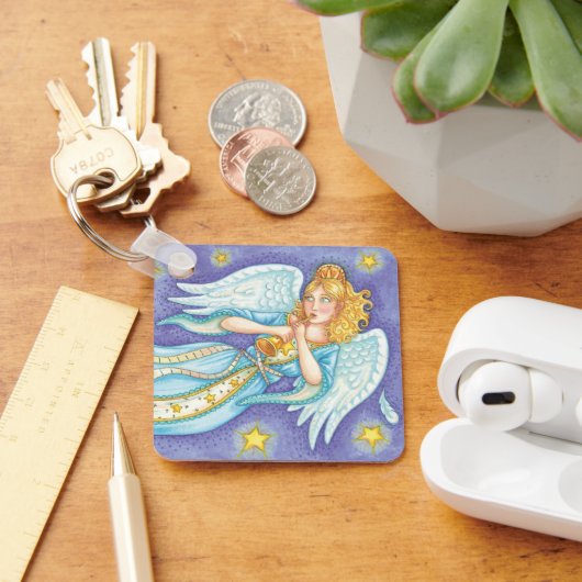 可愛いクリスマス、ミュージシャンエンジェル遊ズ・ザ・ホーン キーホルダー (デスク)