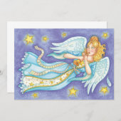 可愛いクリスマス、ミュージシャンエンジェル遊ズ・ザ・ホーン シーズンカード (正面/裏面)